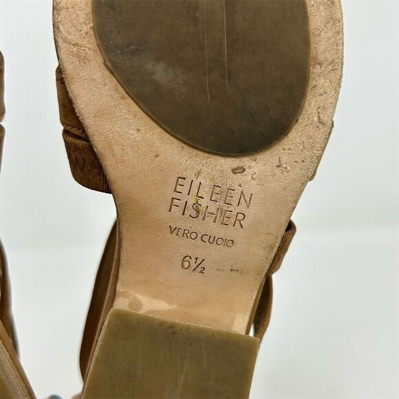 Eileen Fisher Women's Eva Sandal Brown Strappy Size 6.5 Casual Summer - Picture 10 of 12